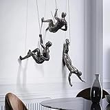 Pevfeciy Wanddeko Wohnzimmer Kletter Skulptur Climbers Figur Deko Wanddekoration für Flur...