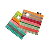 REMEMBER Topflappen Nr. 3 - 2er Set - 100% Baumwolle - Gestreife Topflappen