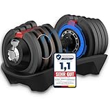 DH FitLife verstellbare Hanteln 1,5 bis 18 KG mit 12 Gewichtsstufen, Kurzhanteln Hanteln Set mit...