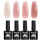 TOMICCA UV Nagellack Rosa Set, 4 Farben Gel Nagellack Für UV Lampe Soak-Off UV/LED Pink Serie, für...