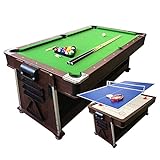 Billardtisch 7-Fuß-Multi-Game mit Air Hockey + Tennistisch aus grünem Stoff - Stark