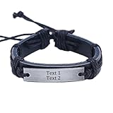 Wulachaka Abschlussgeschenk, Armband, Namensarmband, Herren Lederarmbänder mit Gravur, Armbänder...