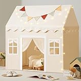 Tiny Land Kinderzelt für Drinnen mit Matte und Lichtern, Spielhaus Indoor für Kinder | Prinzessin...