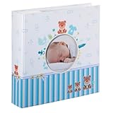 Hama Babyalbum Tim, Einsteckalbum für 200 Fotos im Format 10x15, Kinderalbum mit Beschriftungsfeld...
