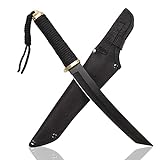 Tanto Messer SCHWARZER Samurai Edition - 35cm kleines Ninja Schwert mit Edelstahlklinge Katana...