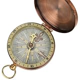 Vintage Taschenuhr Metall Kompass antike Messing Klappdeckel Kompass mit automatischer Klappdeckel...