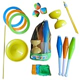 alldoro 60130 Jonglier-Set im Rucksack - 16-teillig - Jonglierspiel mit Diabolo für Kinder ab 3...