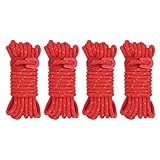 PATIKIL 5mm Zeltseil, 4er Pack 13ft Reflektierendes Abspannseil mit roten Aluminiumseilspannern für...