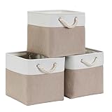 Mangata Aufbewahrungsbox 28x28x28 cm, Aufbewahrungskorb mit Griff, Aufbewahrung Korb Stoff für...