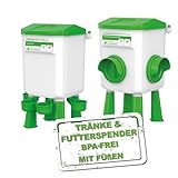 MeineHennen Futterautomat 7 Kg und Wasserspender 8 L für Hühner - hygienischer Futterspender und...