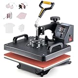 CREWORKS Hitzepresse Transferpresse 1250W Heat Press Heißpresse 360 Grad Schwenkbar DIY...