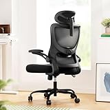 Marsail Bürostuhl Ergonomisch Schreibtischstuhl mit Verstellbarer Kopfstütze Lendenwirbelstütze...