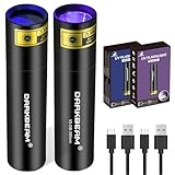 DARKBEAM UV Taschenlampe 365nm Schwarzlicht und 395nm Licht Aufladbar USB, Mini Ultraviolett LED...