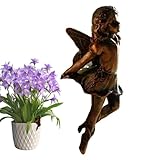 Rrlihjgu Blumenfeen-Topfanhänger, Blumentopfaufhänger, Mädchen-Skulptur, Harzstatue,...