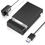 USB 3.0 Festplatten Dockingstation für 2,5 & 3,5 Zoll SATA HDD/SSD, Externe SATA HDD Dock mit UASP,...