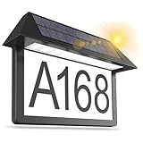 Hausnummer Beleuchtet Solar, Hausnummer Beleuchtet mit 3d Effekt, Solar Hausnummer für außen...