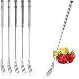 COM-FOUR® 6x Fondue Gabeln aus rostfreiem Edelstahl 26 cm - spülmaschinengeeignetes Fonduebesteck...