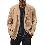 Herren-Jacken, Slim Fit, Sommer, Anzugjacke aus Baumwolle und Leinen, leicht, Blazer für Herren,...