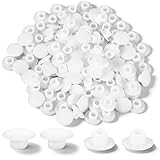 100 Stück 6 mm Kunststoff-Lochstopfen, weiße Schraublochstopfen, Kunststoff-Dübel für runde...