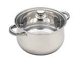 GRANA HOME Induktions-Kochtopf 24 cm – Edelstahl Bratentopf mit Glasdeckel & Dampfloch - Für Alle...
