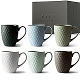 KIVY® Kaffeetassen 6er Set [400 ml] - Hochwertige Kaffeetasse mit großem Henkel - Keramik Tasse...