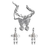 Ruarby Vintage-Set mit mehrlagiger Halskette und Ohrringen, modischer Legierungsschmuck für Damen...