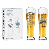 RITZENHOFF 3481007 Weizenbierglas 500 ml - 2er Set - Serie Brauchzeit Set Nr. 7, 2 Stück mit...