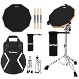 Starfavor Drum Practice Pad mit Snare Drum Ständer Kit, 12-Zoll- ÜBungs Drum Pad & Schlagzeug...