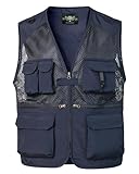 Harbrosrce Herren Anglerweste Outdoor Weste Jagdweste Gilet Safari Weste Mehrfachtaschen Ärmellos...