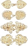 4 Stück Dirndl Schnalle, Cinch Clip, Cardigan Clip, Vintage Pullover Schal Clips, Drosche Gold,...