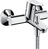 hansgrohe Focus - Badewannenarmatur Aufputz für 2 Verbraucher, Mischbatterie Badewanne mit Auslauf...