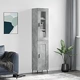 AJJHUUKI Highboard Betongrau, 34,5 x 34 x 180 cm, Holz-Möbel, Schränke & Aufbewahrung, Buffets &...
