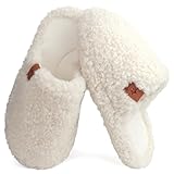 WYSFLY Flauschige Hausschuhe für Damen Fußgewölbestütze Bequeme weiche Memory-Schaum-Pantoffeln...