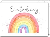 Gentle North 15 x Einladungskarten Kindergeburtstag (A6) - Regenbogen Partyeinladungen zum Kinder...