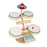 Greethga Con Serratura11 in 1 Kinder-Schlagzeug-Set, Hölzerne Musik-Schlaginstrumente für Kinder...