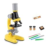 EUIOOVM Kinder Mikroskop Spielzeug Wissenschaft Instrument Pädagogisches Geschenk, Gelb