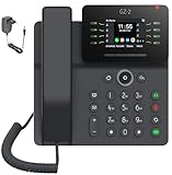 GEQUDIO IP Telefon GZ-2 mit Netzteil - Fritzbox, Telekom kompatibel - Freisprechen & Farbdisplay -...