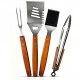 Grillset für Männer Geschenk – Grillbesteck Set aus Edelstahl - 3-in-1 Spachtel &...