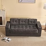 Litbird 3-Sitzer Sofa 190 cm für Wohnzimmer, Boneless Cord-Bodensofa mit Kissen, Armlehnen &...