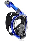 X99 Schnorchelmaske Vollmaske,180-Grad-Sicht Anti-Fog Tauchmaske mit Sportkameras Kompatible,...
