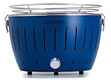 LotusGrill S Small Kompakt Tiefblau der raucharme Holzkohle-/Tischgrill Stromversorgung via...