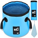Flintronic Outdoor Faltschüssel 12L/20L, Outdoor Falteimer, Faltbarer Fischeimer, Aus Langlebigem...