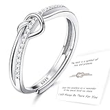 Adramata 925 Sterling Silber Ringe für Frauen, Ring Silber Damen mit Zirkonia, Einstellbarer...