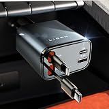 LISEN Zigarettenanzünder USB C Auto zubehör 69W Auto Ladegerät Retractable ladekabel Auto 12V USB...