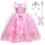 KANDEMY Mädchen Prinzessin Aurora Kostüm Dornröschen Kleid Belle Kostüm Prinzessinnen Kleider...