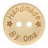 5 Holzknöpfe Made by Oma in verschiedenen Grössen (20 mm)