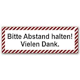 5 Stück Bitte Abstand halten Aufkleber 21x7,2 cm Sticker Diskretion Gebotszeichen mit UV Schutz...