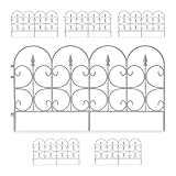 Relaxdays Beetzaun, 6er Set, HxB: je 38 x 68,5 cm, Zierzaun Garten, zum Stecken, Beeteinfassung...