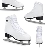 ATTABO Eislaufschuhe Damen SchlittschuheWeiß 37 (24 cm), Schnürung, Klassisches Design, Wärme und...