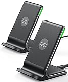 INIU Wireless Charger Stand [2 Pack], 15W Qi Zertifiziert Inductive Fast Charging Stand Wireless...